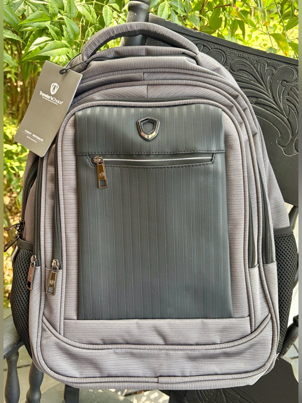 NWT TRAVELER’S CHOICE Gray Mens Laptop Backpack